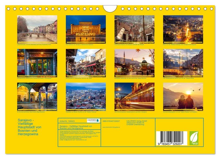 Produktbild: Sarajevo - Vielf&auml;ltige Hauptstadt von Bosnien und Herzegowina (Wandkalender 2026 DIN A4 quer), CALVENDO Monatskalender