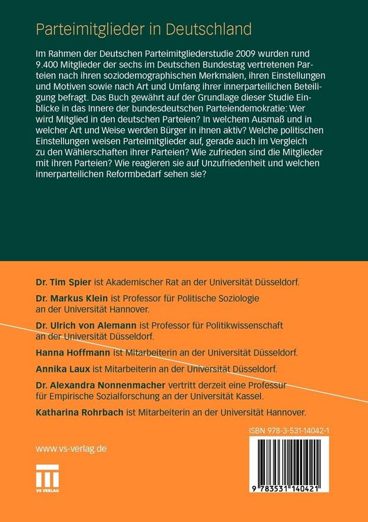 Produktbild: Parteimitglieder in Deutschland