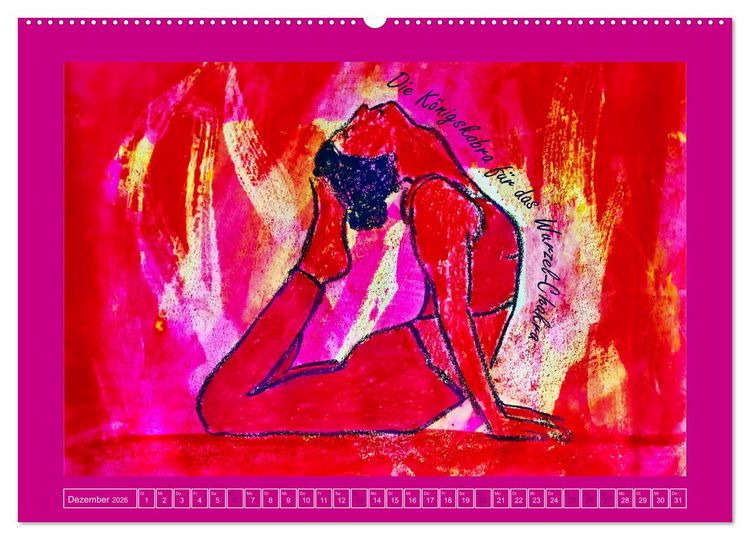 Produktbild: Farbige Yoga Kraftwelt - Yoga Asanas f&uuml;r die Chakren (Wandkalender 2026 DIN A2 quer), CALVENDO Monatskalender