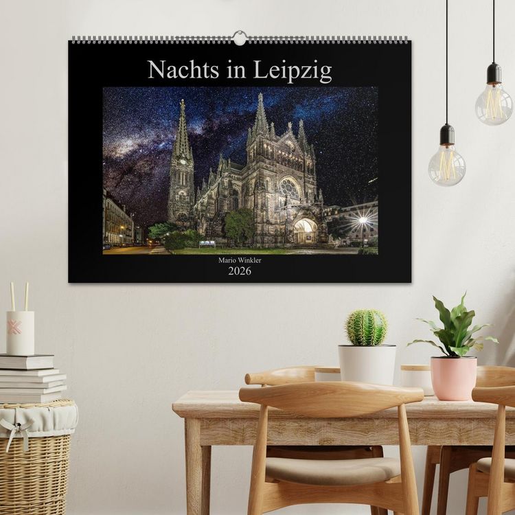 Produktbild: Nachts in Leipzig (Wandkalender 2026 DIN A2 quer), CALVENDO Monatskalender