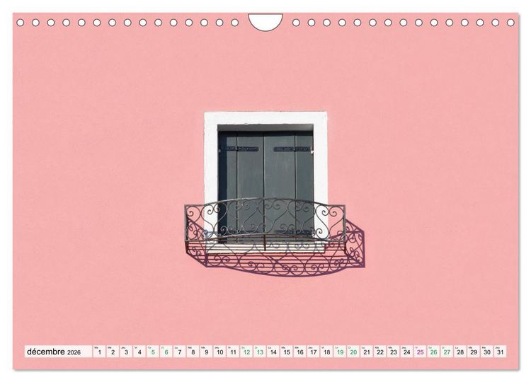 Produktbild: Burano et Minimalisme (Calendrier mural 2026 DIN A4 vertical), CALVENDO calendrier mensuel