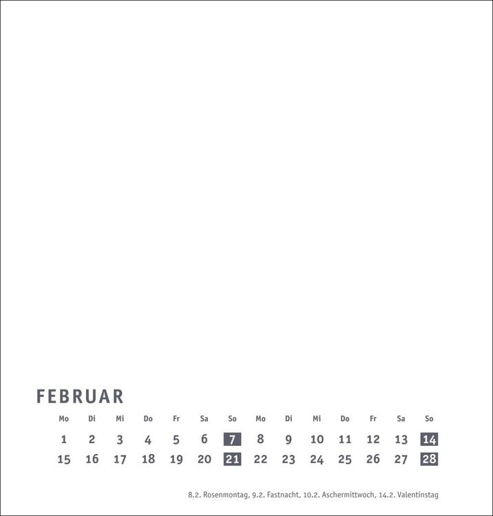 Produktbild: Premium-Bastelkalender wei&szlig; mittel 2027