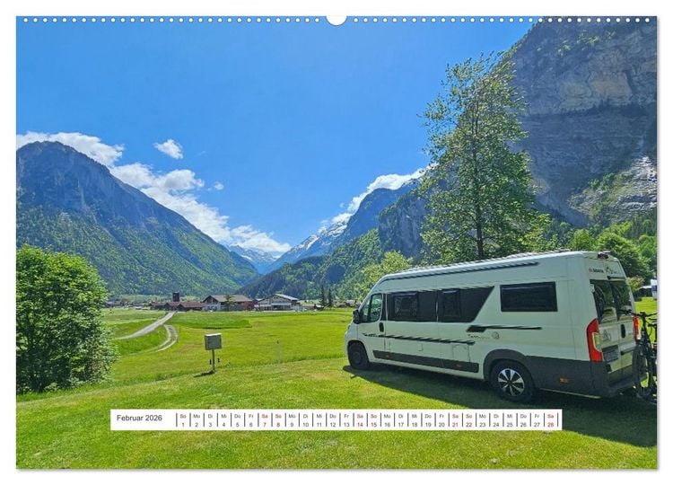 Produktbild: Berge und Seen der Schweiz - Mit dem Wohnmobil durch die Schweiz (hochwertiger Premium Wandkalender 2026 DIN A2 quer), Kunstdruck in Hochglanz