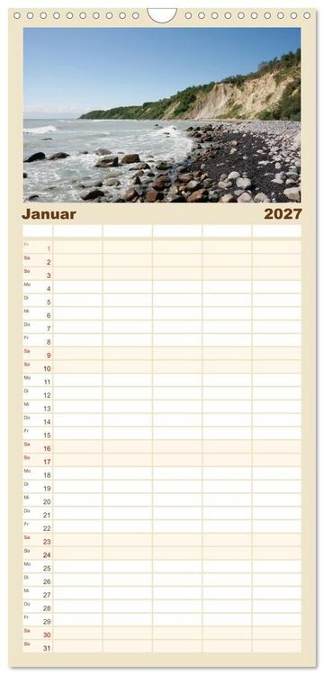 Produktbild: Familienplaner 2027 - R&uuml;gen PUR mit 5 Spalten (Wandkalender, 21 x 45 cm) CALVENDO