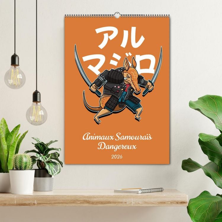 Produktbild: Animaux Samoura&iuml;s Dangereux (Calendrier mural 2026 DIN A2 horizontal), CALVENDO calendrier mensuel