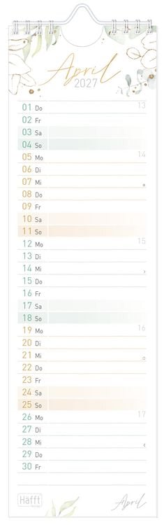 Produktbild: Streifenkalender kompakt 2027