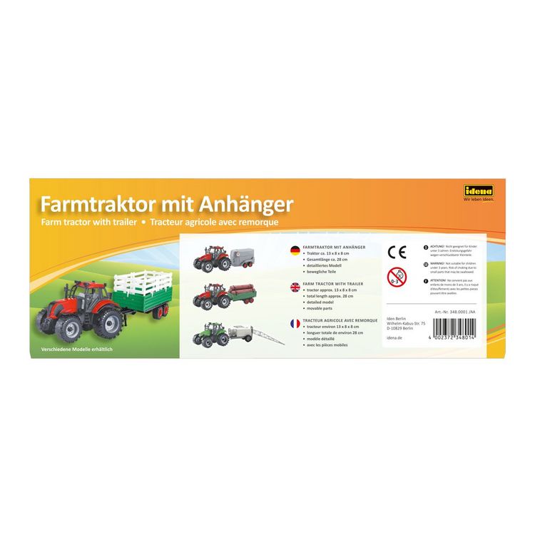 Produktbild: Idena Traktor mit Anh&auml;nger 8fach sortiert