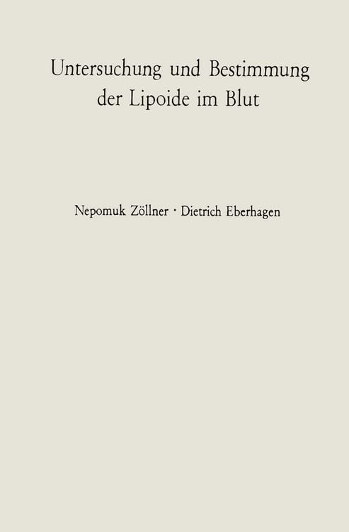 Produktbild: Untersuchung und Bestimmung der Lipoide im Blut