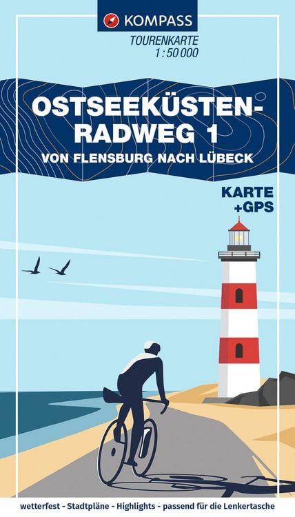 Produktbild: KOMPASS Fahrrad-Tourenkarte Ostseek&uuml;stenradweg 1, von Flensburg nach L&uuml;beck 1:50.000