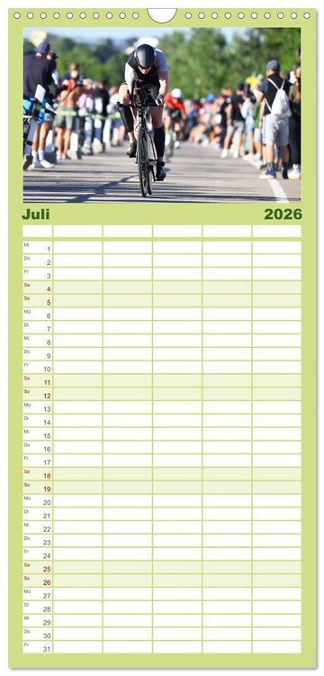 Produktbild: Familienplaner 2026 - Triathlon: Mit Leidenschaft zur pers&ouml;nlichen Bestzeit mit 5 Spalten (Wandkalender, 21 x 45 cm) CALVENDO