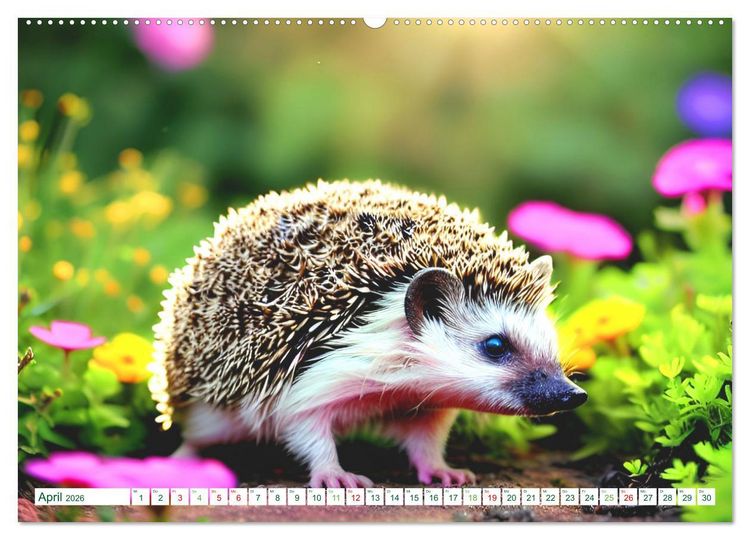 Produktbild: Niedliche Igel (hochwertiger Premium Wandkalender 2026 DIN A2 quer), Kunstdruck in Hochglanz