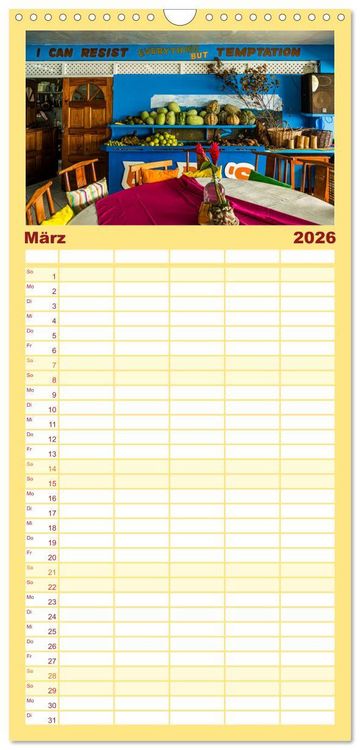Produktbild: Familienplaner 2026 - Fr&uuml;chte der Karibik mit 5 Spalten (Wandkalender, 21 x 45 cm) CALVENDO