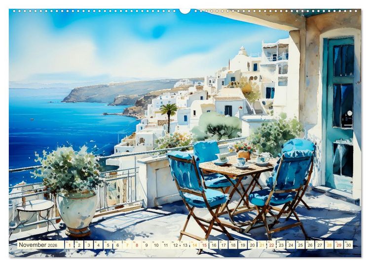 Produktbild: Santorini Inseltr&auml;ume (Wandkalender 2026 DIN A2 quer), CALVENDO Monatskalender