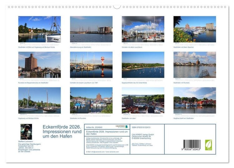 Produktbild: Eckernf&ouml;rde 2026. Impressionen rund um den Hafen (hochwertiger Premium Wandkalender 2026 DIN A2 quer), Kunstdruck in Hochglanz