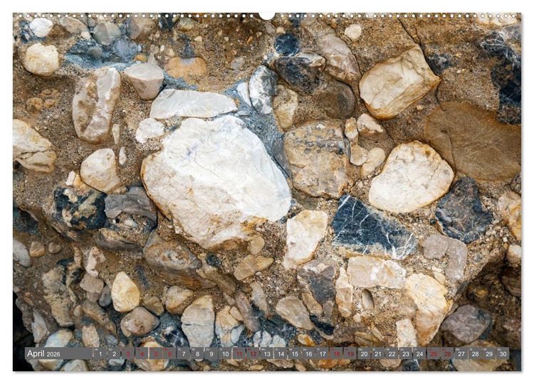 Produktbild: Konglomerate bunte Steine und W&auml;nde am Meer (hochwertiger Premium Wandkalender 2026 DIN A2 quer), Kunstdruck in Hochglanz