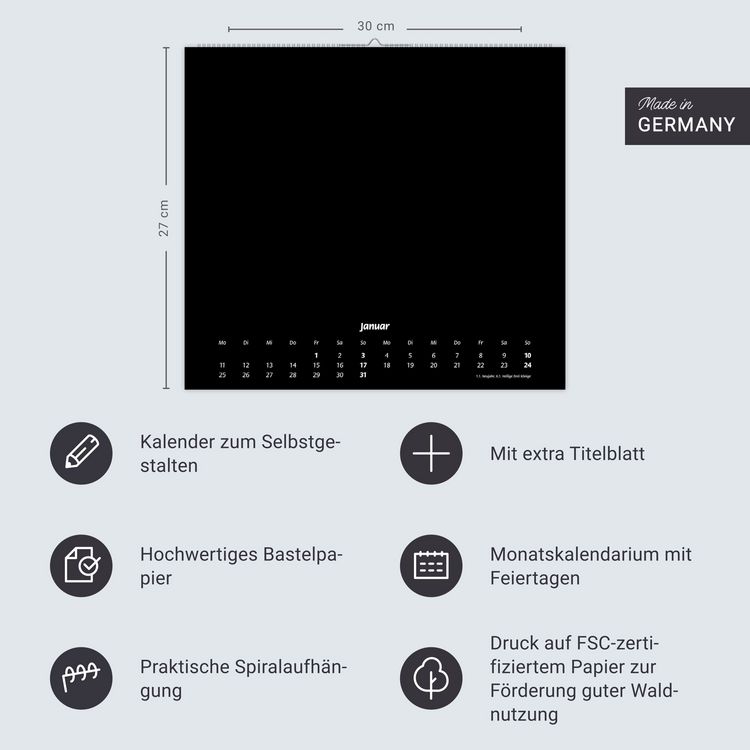 Produktbild: times&more Bastelkalender schwarz 2027