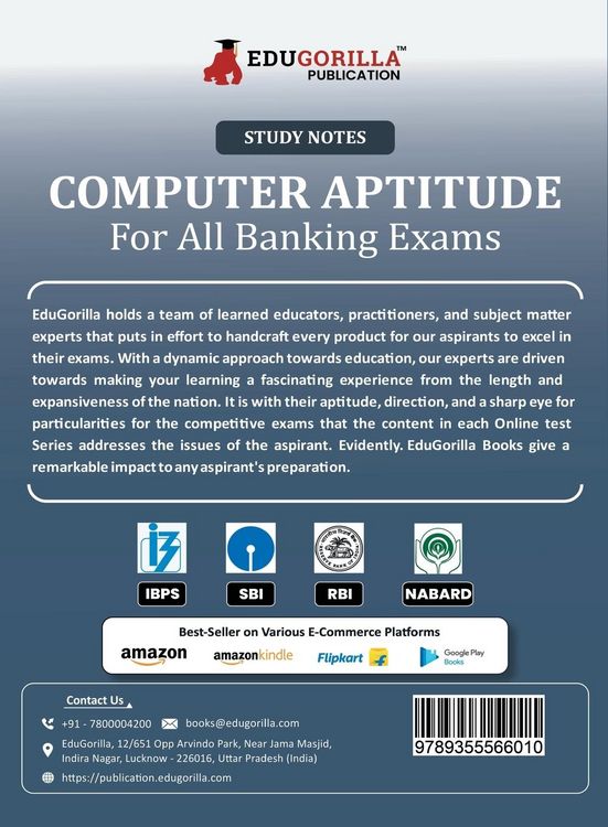 Produktbild: Computer Aptitude Topicwise Notes for All Banking Related Exams | A Complete Preparation Book for All Your Banking Exams with Solved MCQs | IBPS Clerk