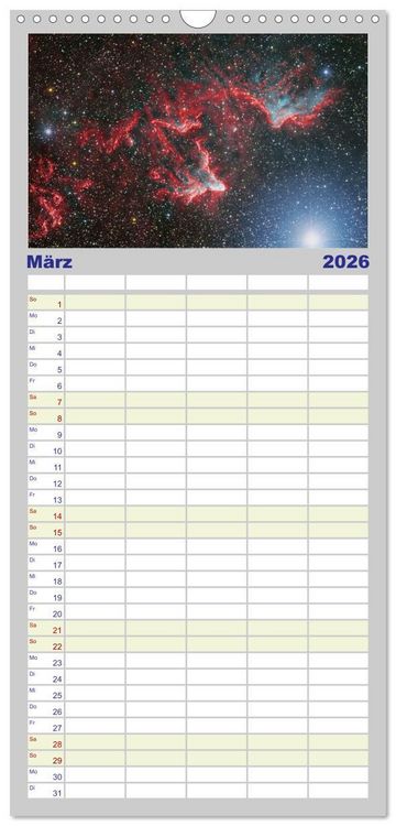 Produktbild: Familienplaner 2026 - Deepsky 2026 mit 5 Spalten (Wandkalender, 21 x 45 cm) CALVENDO