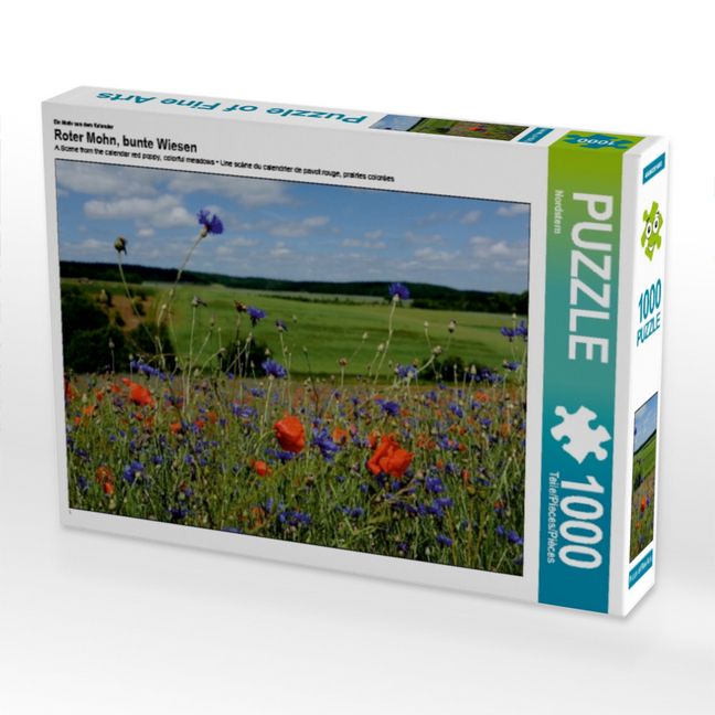 Produktbild: CALVENDO Puzzle Ein Motiv aus dem Kalender Roter Mohn, bunte Wiesen | 1000 Teile Lege-Gr&ouml;&szlig;e 64x48cm Foto-Puzzle f&uuml;r gl&uuml;ckliche Stunden