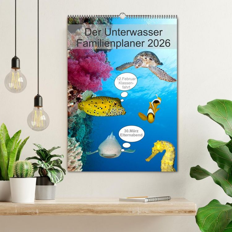 Produktbild: Der Unterwasser Familienplaner 2026 (Wandkalender 2026 DIN A2 hoch), CALVENDO Monatskalender