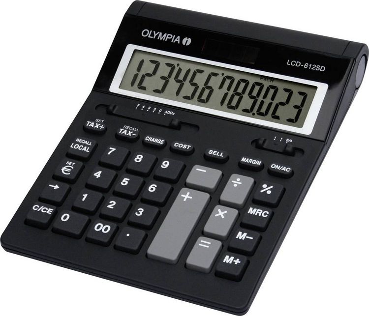 Produktbild: Olympia LCD 612 SD Tischrechner Schwarz Display (Stellen): 12 batteriebetrieben (B x H x T) 212 x 42 x 162 mm