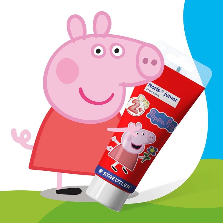Produktbild: STAEDTLER Fingermalfarbe Noris junior Peppa Pig, 4 Farben, 75ml Tuben