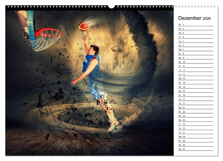 Produktbild: Basketball Fantasiewelten (Wandkalender 2026 DIN A2 quer), CALVENDO Monatskalender