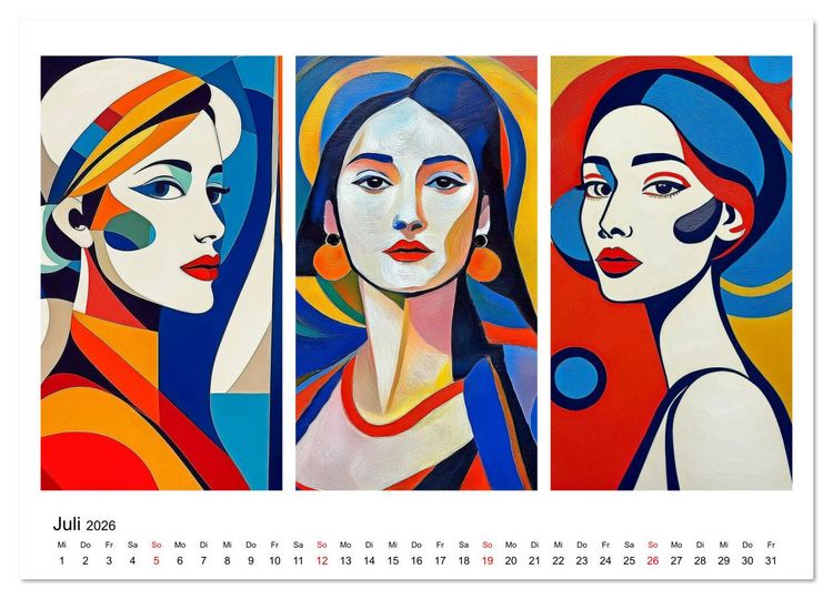 Produktbild: Dreiklang der K&ouml;pfe (Wandkalender 2026 DIN A3 quer), CALVENDO Monatskalender