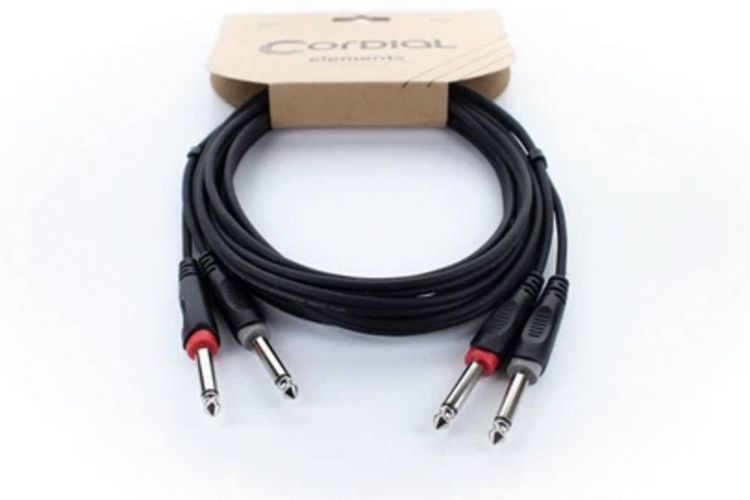 Produktbild: Cordial 14844 Klinke Audio Anschlusskabel [2x Klinkenstecker 6.3mm (mono) - 2x Klinkenstecker 6.3mm (mono)] 1.50m Schwarz