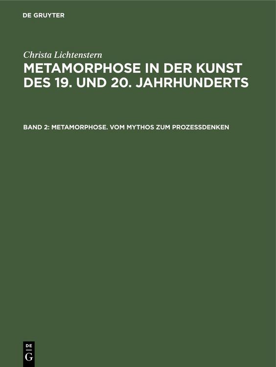 Produktbild: Metamorphose. Vom Mythos zum Proze&szlig;denken