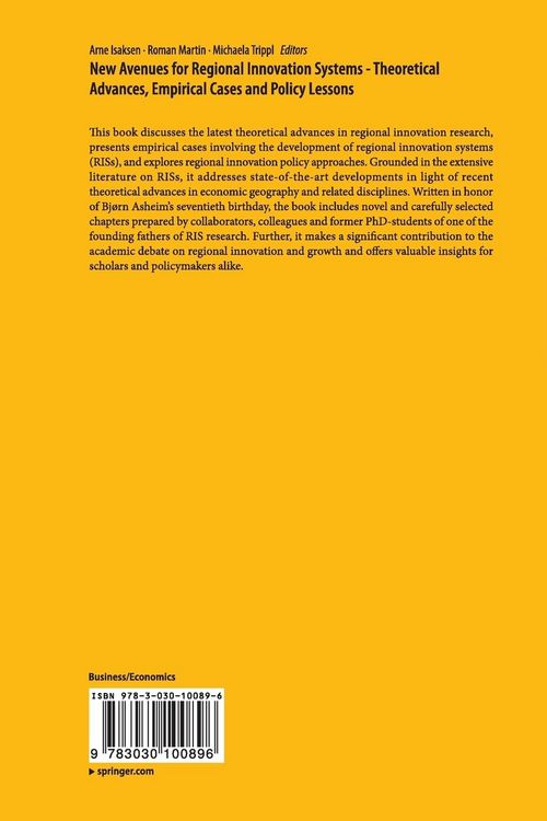 Produktbild: New Avenues for Regional Innovation Systems - Theoretical Advances, Empirical Cases and Policy Lessons