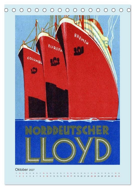 Produktbild: Von Bremen in die Welt - Reisen nach &Uuml;bersee zu Beginn des 20. Jahrhunderts (Tischkalender 2027 DIN A5 hoch), CALVENDO Monatskalender