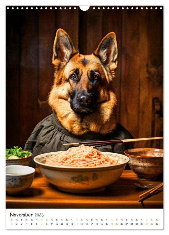 Produktbild: Hunde & Ramen - Ein Jahr voller Genuss und Freude (Wandkalender 2026 DIN A3 hoch), CALVENDO Monatskalender