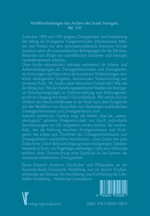 Produktbild: Kriegswirtschaft und Zwangsarbeit in Stuttgart 1939&ndash;1945