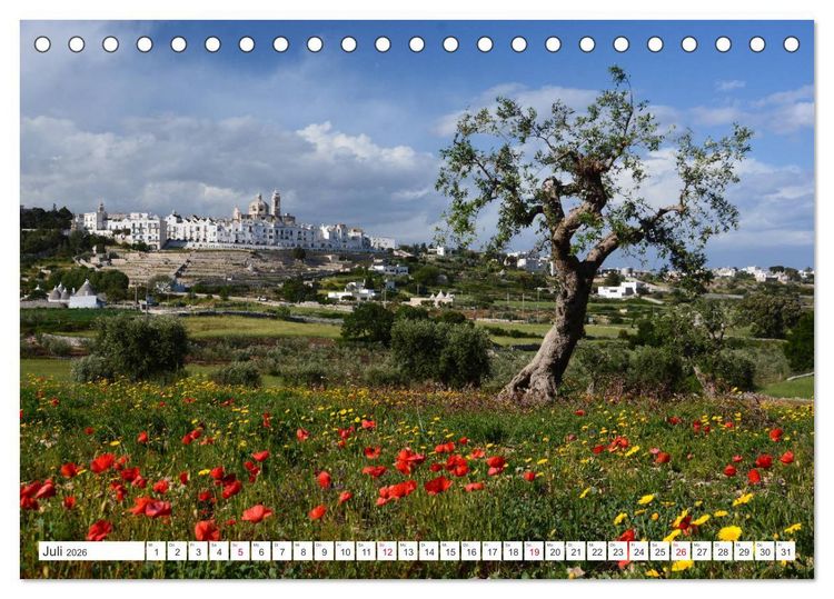 Produktbild: Apulien - Eine Reise zu Italiens Stiefelabsatz (Tischkalender 2026 DIN A5 quer), CALVENDO Monatskalender