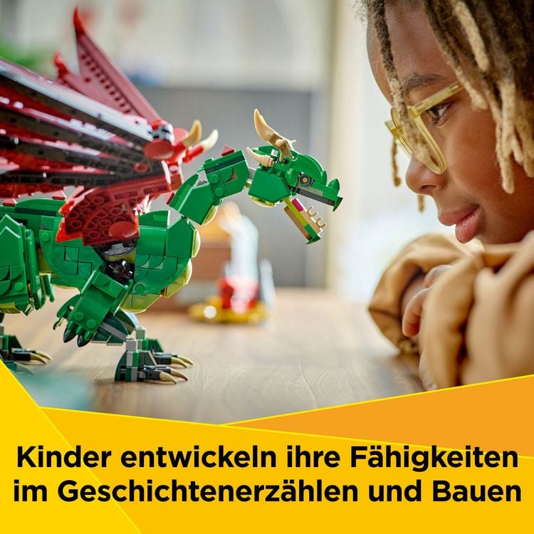 Produktbild: LEGO Creator 3in1 Gr&uuml;ner Drache - Spielzeug Seeschlange & Ph&ouml;nix 31161