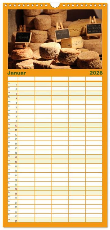 Produktbild: Familienplaner 2026 - Markttag in Frankreich mit 5 Spalten (Wandkalender, 21 x 45 cm) CALVENDO