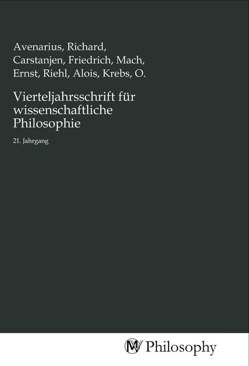 Produktbild: Vierteljahrsschrift f&uuml;r wissenschaftliche Philosophie
