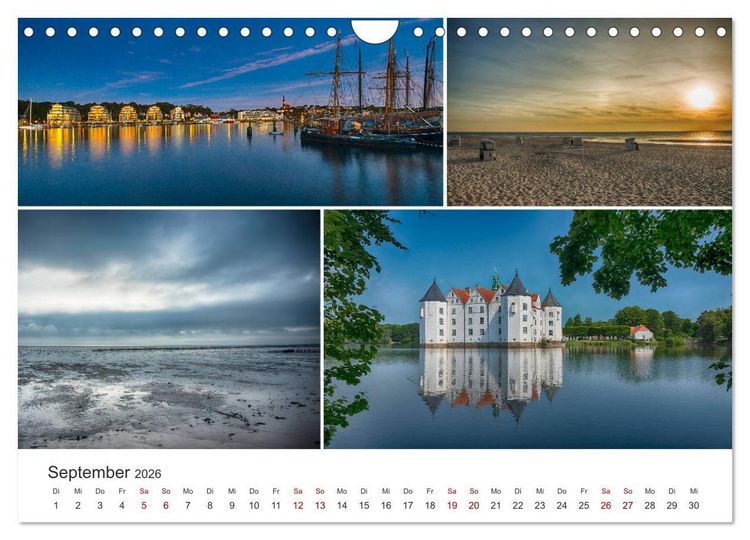 Produktbild: Schleswig-Holsteinische Impressionen (Wandkalender 2026 DIN A4 quer), CALVENDO Monatskalender