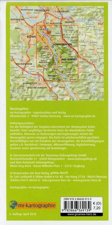 Produktbild: Wanderkarte Naturpark Siebengebirge 1:25.000