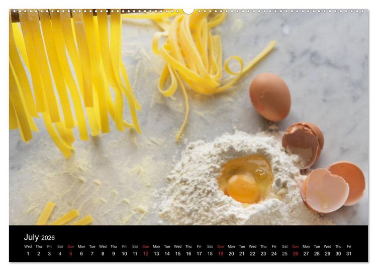 Produktbild: PASTA (High Quality Premium Wall Calendar 2026 DIN A2 landscape),CALVENDO 12 Month Wall Calendar