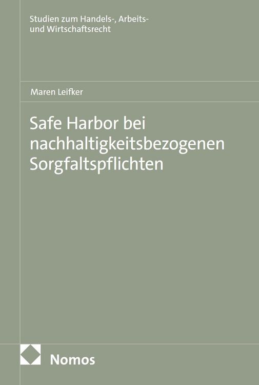 Produktbild: Safe Harbor bei nachhaltigkeitsbezogenen Sorgfaltspflichten