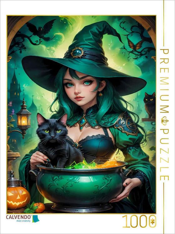Produktbild: CALVENDO Puzzle Klassische Hexe mit interessanten Zaubertrank | 1000 Teile Lege-Gr&ouml;&szlig;e 64x48cm Foto-Puzzle f&uuml;r gl&uuml;ckliche Stunden