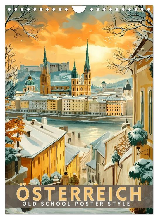 Produktbild: &Ouml;sterreich - Old School Poster Style (Wandkalender 2027 DIN A4 hoch), CALVENDO Monatskalender
