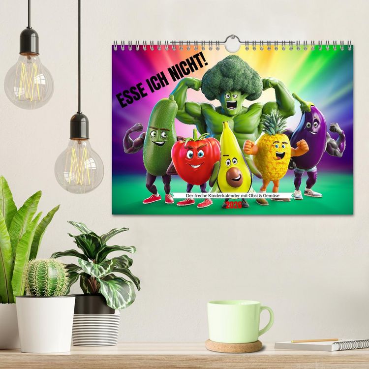Produktbild: Esse ich nicht! Der freche Kinderkalender mit Obst & Gem&uuml;se (Wandkalender 2026 DIN A4 quer), CALVENDO Monatskalender