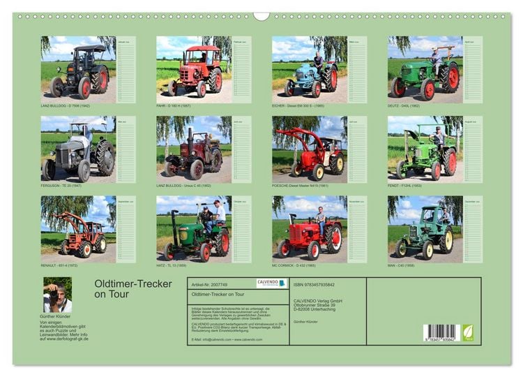 Produktbild: Oldtimer-Trecker on Tour (Wandkalender 2026 DIN A2 quer), CALVENDO Monatskalender