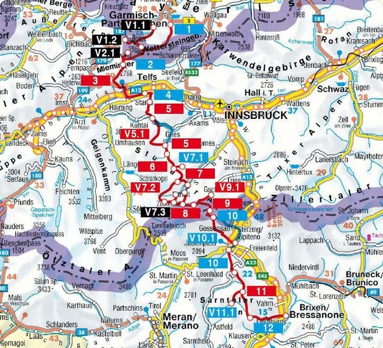 Produktbild: ROTHER Wanderf&uuml;hrer Alpen&uuml;berquerung Garmisch &ndash; Brixen