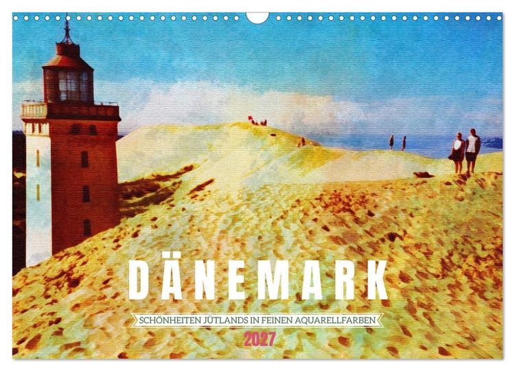 Produktbild: D&auml;nemark - Sch&ouml;nheiten J&uuml;tlands in feinen Aquarellfarben (Wandkalender 2027 DIN A3 quer), CALVENDO Monatskalender