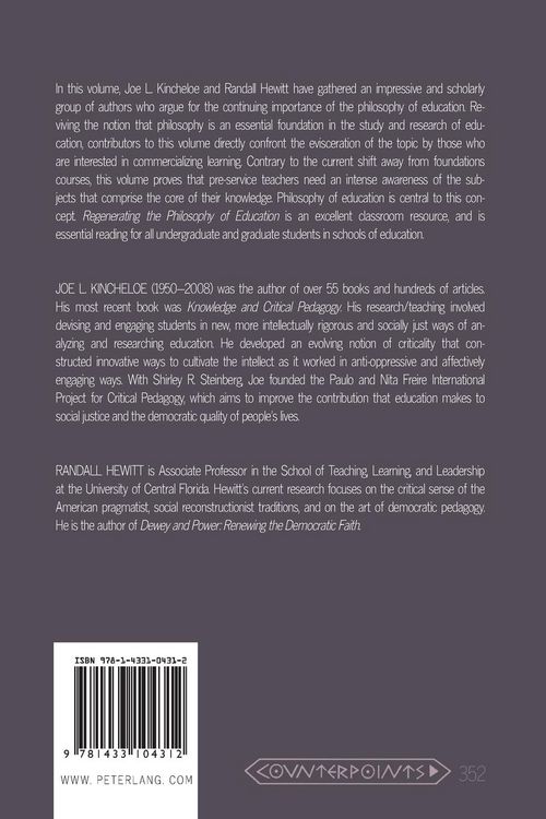 Produktbild: Regenerating the Philosophy of Education