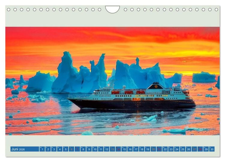 Produktbild: Kreuzfahrtschiffe vor Gr&ouml;nland (Wandkalender 2026 DIN A4 quer), CALVENDO Monatskalender